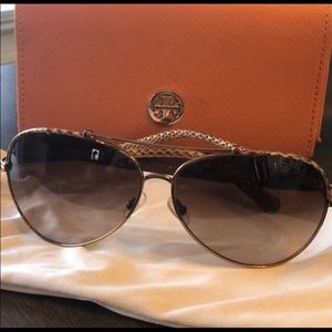 Tory Burch Brown Snakeskin Sunglasses